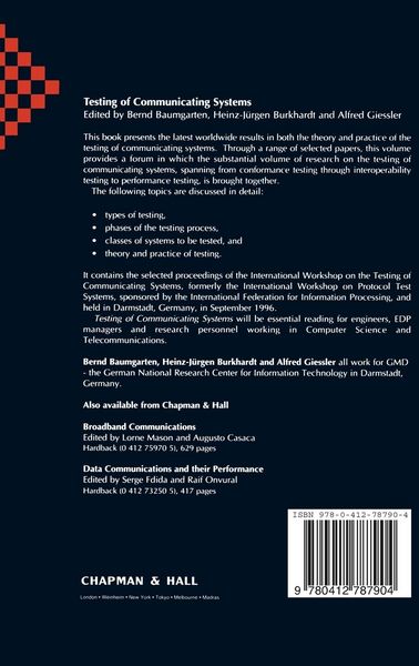 Produktbild: Testing of Communicating Systems