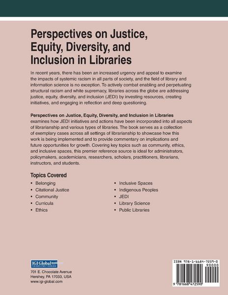 Produktbild: Perspectives on Justice, Equity, Diversity, and Inclusion in Libraries