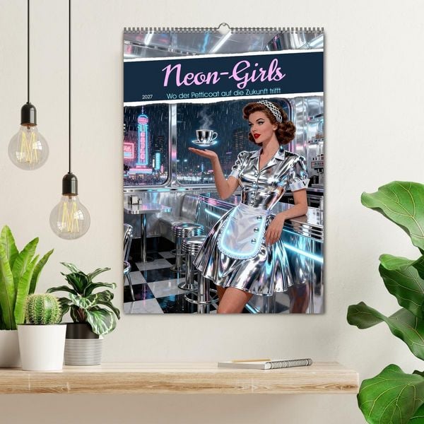 Produktbild: Neon-Girls (Wandkalender 2027 DIN A2 hoch), CALVENDO Monatskalender
