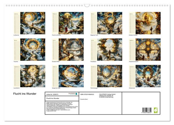 Produktbild: Flucht ins Wunder (Wandkalender 2026 DIN A2 quer), CALVENDO Monatskalender