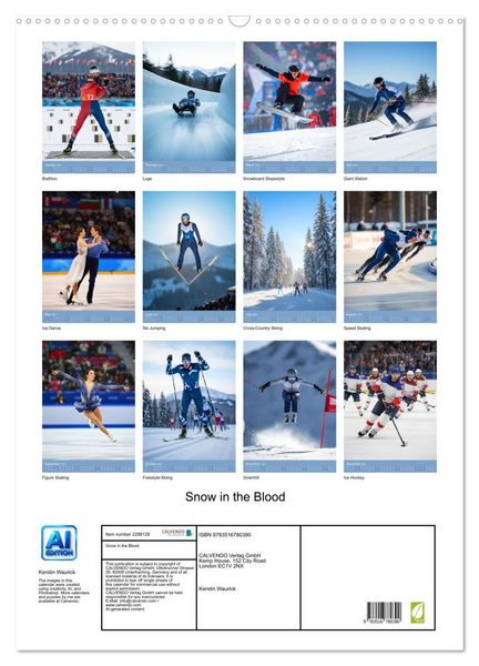 Produktbild: Snow in the Blood (Wall Calendar 2027 DIN A2 portrait), CALVENDO 12 Month Wall Calendar