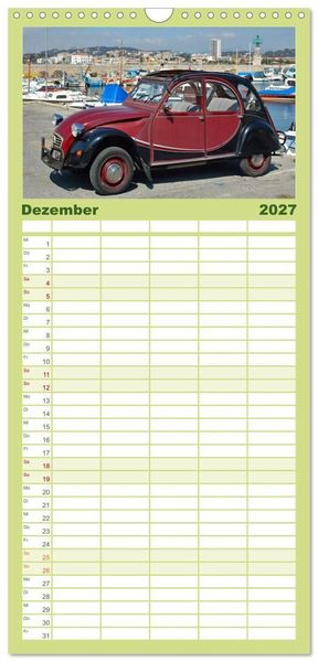 Produktbild: Familienplaner 2027 - Automobile Tr&auml;ume der 70er mit 5 Spalten (Wandkalender, 21 x 45 cm) CALVENDO