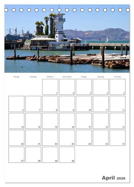 Produktbild: SAN FRANCISCO Terminplaner (Tischkalender 2026 DIN A5 hoch), CALVENDO Monatskalender