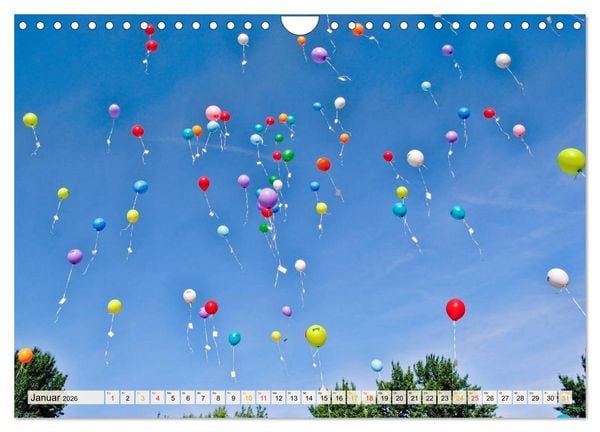 Produktbild: Mein sch&ouml;ner bunter Luftballon (Wandkalender 2026 DIN A4 quer), CALVENDO Monatskalender