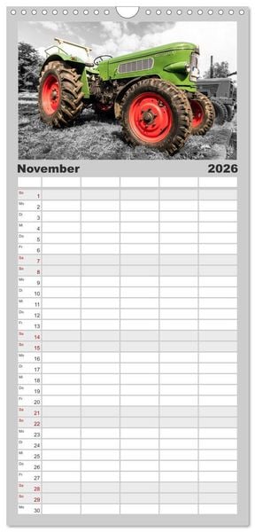 Produktbild: Familienplaner 2026 - Trecker-Liebhaber mit 5 Spalten (Wandkalender, 21 x 45 cm) CALVENDO