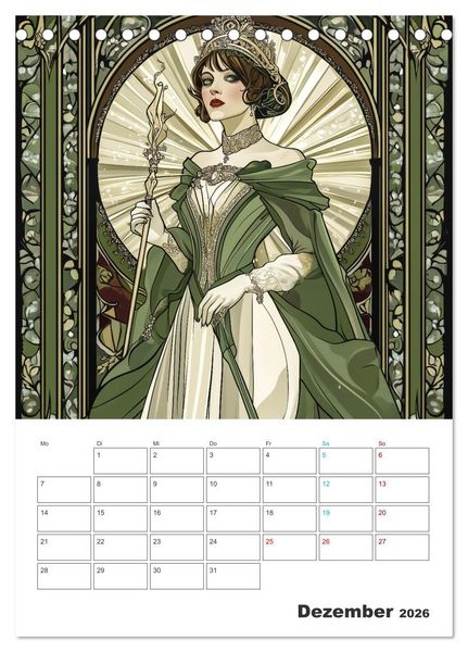 Produktbild: Eleganz der Epoche (Tischkalender 2026 DIN A5 hoch), CALVENDO Monatskalender
