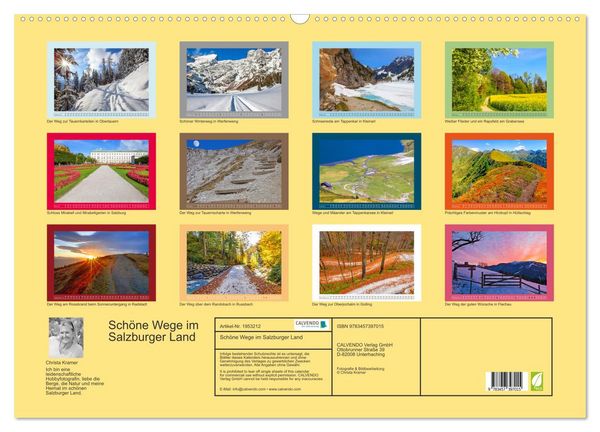 Produktbild: Sch&ouml;ne Wege im Salzburger Land (Wandkalender 2026 DIN A2 quer), CALVENDO Monatskalender