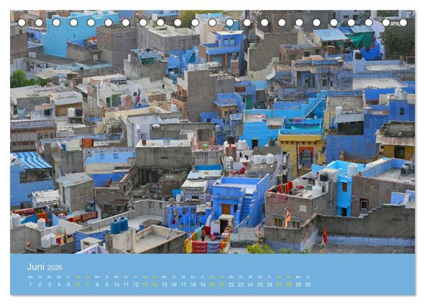 Produktbild: Jodhpur: Die blaue Stadt in Indien (Tischkalender 2026 DIN A5 quer), CALVENDO Monatskalender