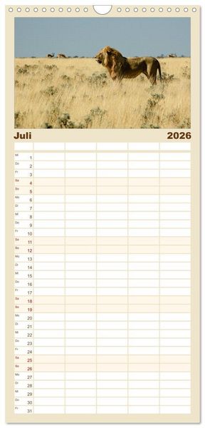 Produktbild: Familienplaner 2026 - Facetten Namibias mit 5 Spalten (Wandkalender, 21 x 45 cm) CALVENDO