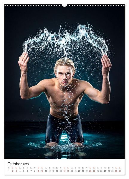 Produktbild: Im Bann des Wassers - Athletische &Auml;sthetik m&auml;nnlicher Schwimmer (Wandkalender 2027 DIN A2 hoch), CALVENDO Monatskalender