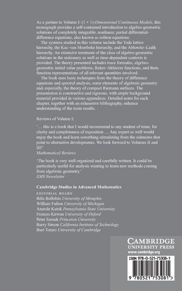 Produktbild: Soliton Equations and Their Algebro-Geometric Solutions