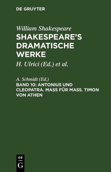 Produktbild: Antonius und Cleopatra. Ma&szlig; f&uuml;r Ma&szlig;. Timon von Athen