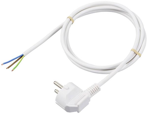 Produktbild: Sygonix SY-6408152 Strom Netzkabel Wei&szlig; 1.50m