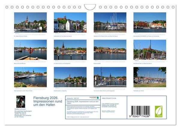 Produktbild: Flensburg 2026. Impressionen rund um den Hafen (Wandkalender 2026 DIN A4 quer), CALVENDO Monatskalender
