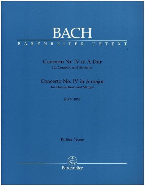 Bach, J: Concerto Nr. IV für Cembalo u. Streicher A-Dur BWV