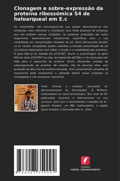 Produktbild: Clonagem e sobre-express&atilde;o da prote&iacute;na riboss&oacute;mica S4 de haloarqueal em E.c