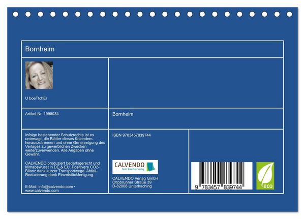 Produktbild: Bornheim (Tischkalender 2026 DIN A5 quer), CALVENDO Monatskalender