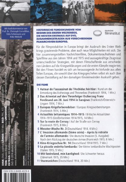 Produktbild: Erster Weltkrieg Archiv Edition DVD 2: Aufmarsch der Armeen