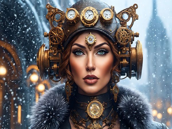 Produktbild: CALVENDO Puzzle Reporterin mit Radiowellenempfangskappe im Schneegest&ouml;ber | 1000 Teile Lege-Gr&ouml;&szlig;e 64x48cm Foto-Puzzle f&uuml;r gl&uuml;ckliche Stunden