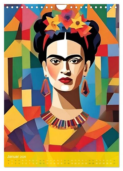Produktbild: Gefangen in Normen. Frida Kahlo inspiriert. Flor de mi alma (Wandkalender 2026 DIN A4 hoch), CALVENDO Monatskalender