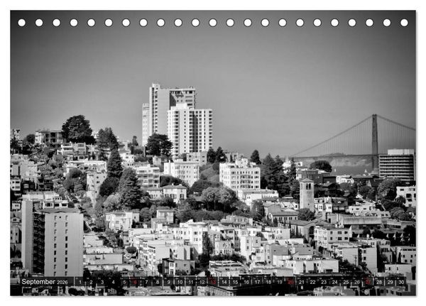 Produktbild: SAN FRANCISCO Monochrome Ansichten (Tischkalender 2026 DIN A5 quer), CALVENDO Monatskalender