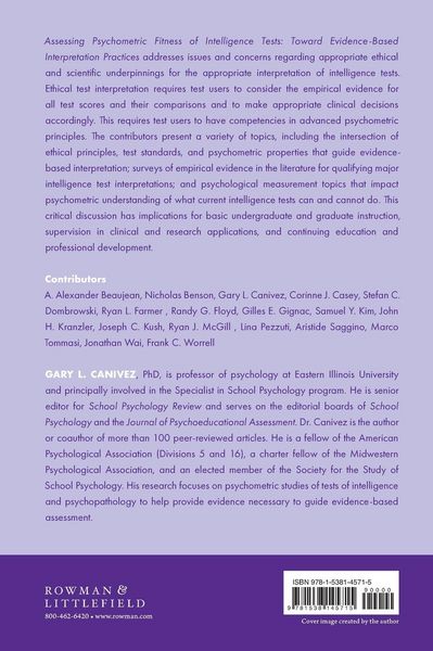 Produktbild: Assessing Psychometric Fitness of Intelligence Tests
