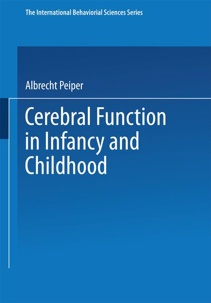 Produktbild: Cerebral Function in Infancy and Childhood
