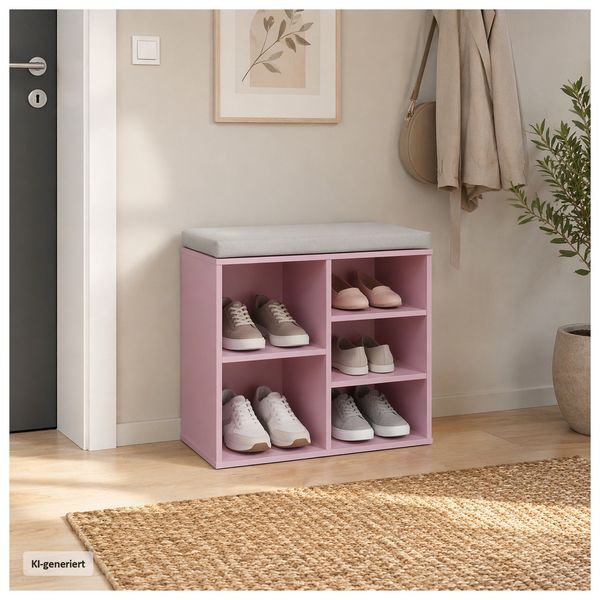 Produktbild: HTI-Living Schuhbank Katja 5 Regalf&auml;cher Rosa Schuhbank Katja 5 Regalf&auml;cher Rosa