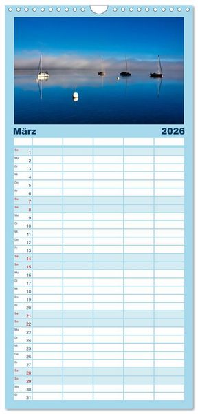Produktbild: Familienplaner 2026 - Starnberger Seeblicke mit 5 Spalten (Wandkalender, 21 x 45 cm) CALVENDO