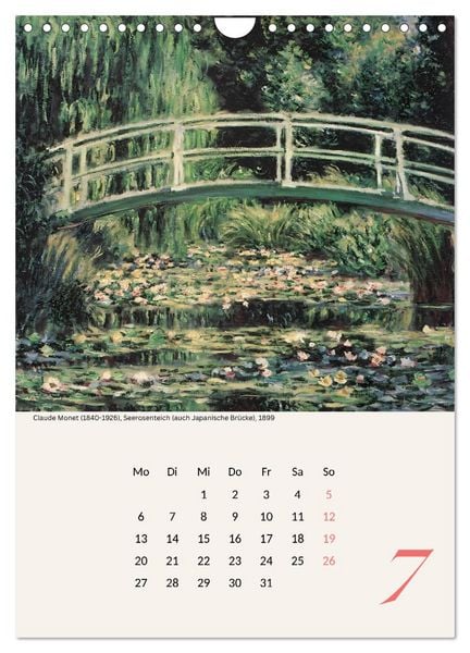 Produktbild: Claude Monet Impressionen 2026 (Wandkalender 2026 DIN A4 hoch), CALVENDO Monatskalender