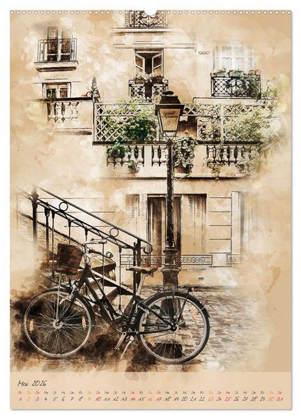 Produktbild: Paris - la Ville de l'amour (Wandkalender 2026 DIN A2 hoch), CALVENDO Monatskalender