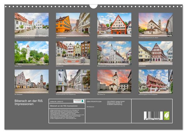 Produktbild: Biberach an der Ri&szlig; Impressionen (Wandkalender 2026 DIN A3 quer), CALVENDO Monatskalender