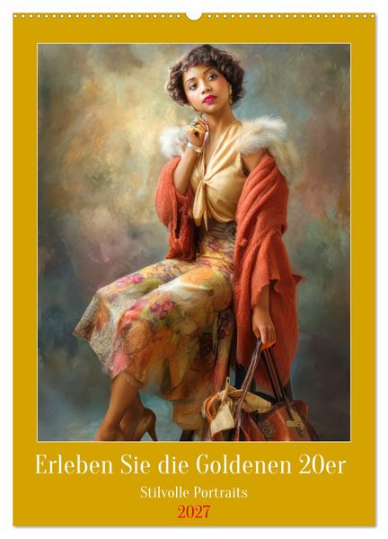 Erleben Sie die Goldenen 20er - Stilvolle Portraits (Wandkalender 2027 DIN A2 hoch), CALVENDO Monatskalender