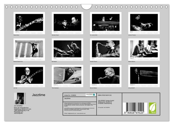 Produktbild: Jazztime (Wandkalender 2026 DIN A4 quer), CALVENDO Monatskalender