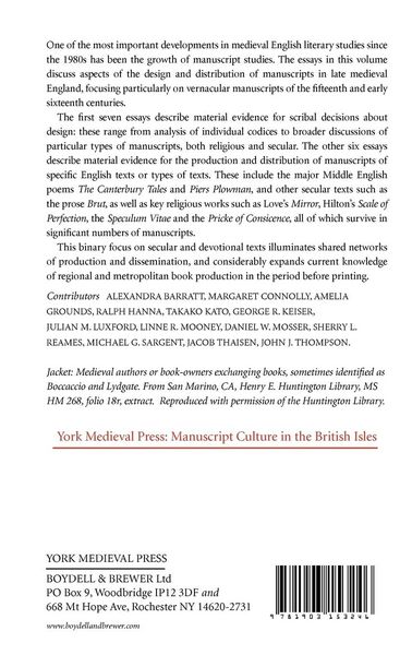 Produktbild: Design and Distribution of Late Medieval Manuscripts in England