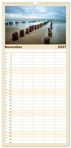Produktbild: Familienplaner 2027 - Land. Licht. Meer. mit 5 Spalten (Wandkalender, 21 x 45 cm) CALVENDO