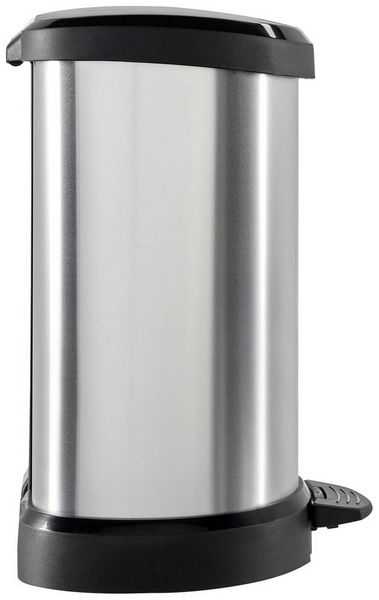 Produktbild: Curver DECO Bin 240568 M&uuml;lleimer 15l (B x H x T) 303 x 448 x 268mm Silber, Schwarz 1St.