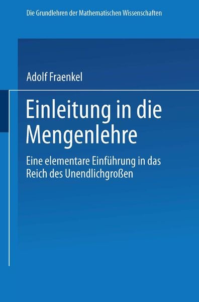 Einleitung in die Mengenlehre, Taschenbuch von Adolf Fraenkel, Springer Berlin, 9783662237977