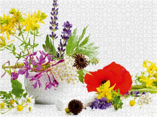Produktbild: CALVENDO Puzzle Bunte Wildkr&auml;uter aus dem Naturgarten 1000 Teile Lege-Gr&ouml;&szlig;e 64 x 48 cm Foto-Puzzle Bild von Avianaarts Design Fotografie by Tanja Riedel