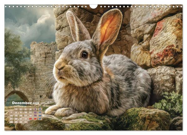 Produktbild: Kaninchenportraits &ndash; Szenen voller Charme (Wandkalender 2026 DIN A3 quer), CALVENDO Monatskalender