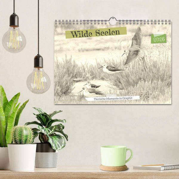 Produktbild: Wilde Seelen - Tierische Momente in Graphit (Wandkalender 2026 DIN A4 quer), CALVENDO Monatskalender