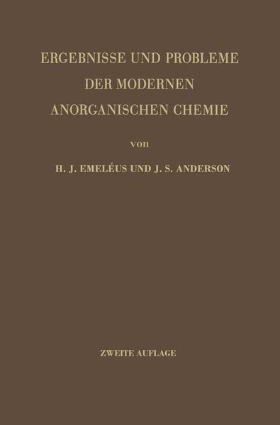 Produktbild: Ergebnisse und Probleme der Modernen Anorganischen Chemie