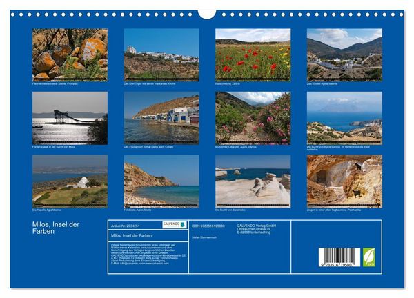 Produktbild: Milos, Insel der Farben (Wandkalender 2026 DIN A3 quer), CALVENDO Monatskalender