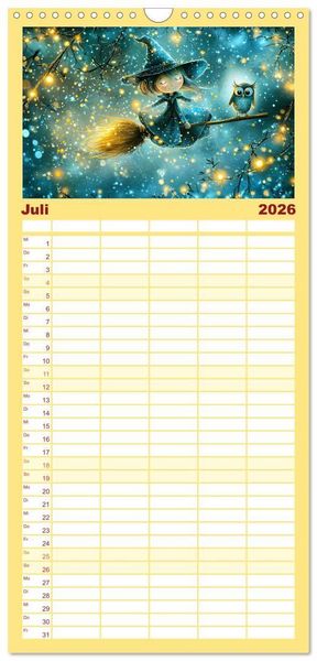 Produktbild: Familienplaner 2026 - Zauber zur Mitternacht mit 5 Spalten (Wandkalender, 21 x 45 cm) CALVENDO