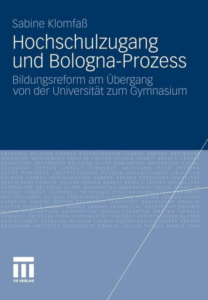 Produktbild: Hochschulzugang und Bologna-Prozess