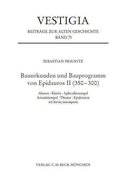 Produktbild: Bauurkunden und Bauprogramm von Epidauros II (350-300)