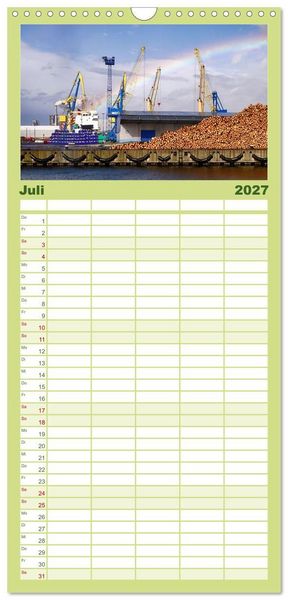Produktbild: Familienplaner 2027 - Unser sch&ouml;nes Wismar mit 5 Spalten (Wandkalender, 21 x 45 cm) CALVENDO
