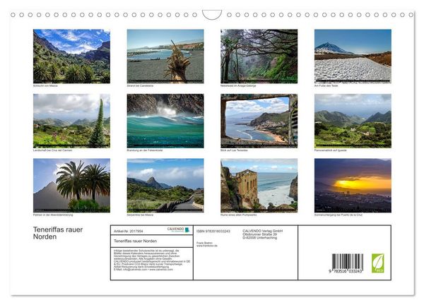 Produktbild: Teneriffas rauer Norden (Wandkalender 2026 DIN A3 quer), CALVENDO Monatskalender