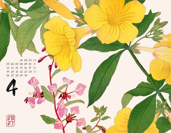 Produktbild: Flowers Kalender 2027 | Japanische Holzschnitte von Tanigami Konan