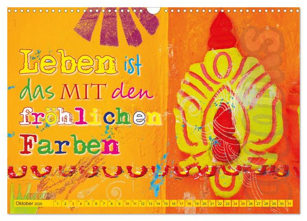 Produktbild: Leben ist das mit den fr&ouml;hlichen Farben (Wandkalender 2026 DIN A3 quer), CALVENDO Monatskalender